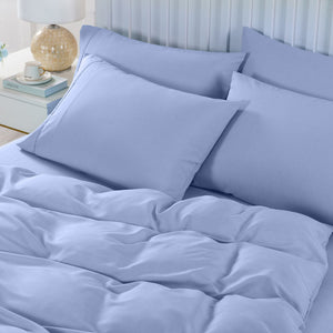 6pc Royal Comfort Bamboo Cooling 2000TC Combo Set Queen - Light Blue