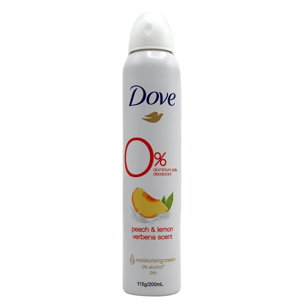 6PK Dove Antiperspirant Deodorant Spray 115g/200ml Peach & Lemon Verbena Scent