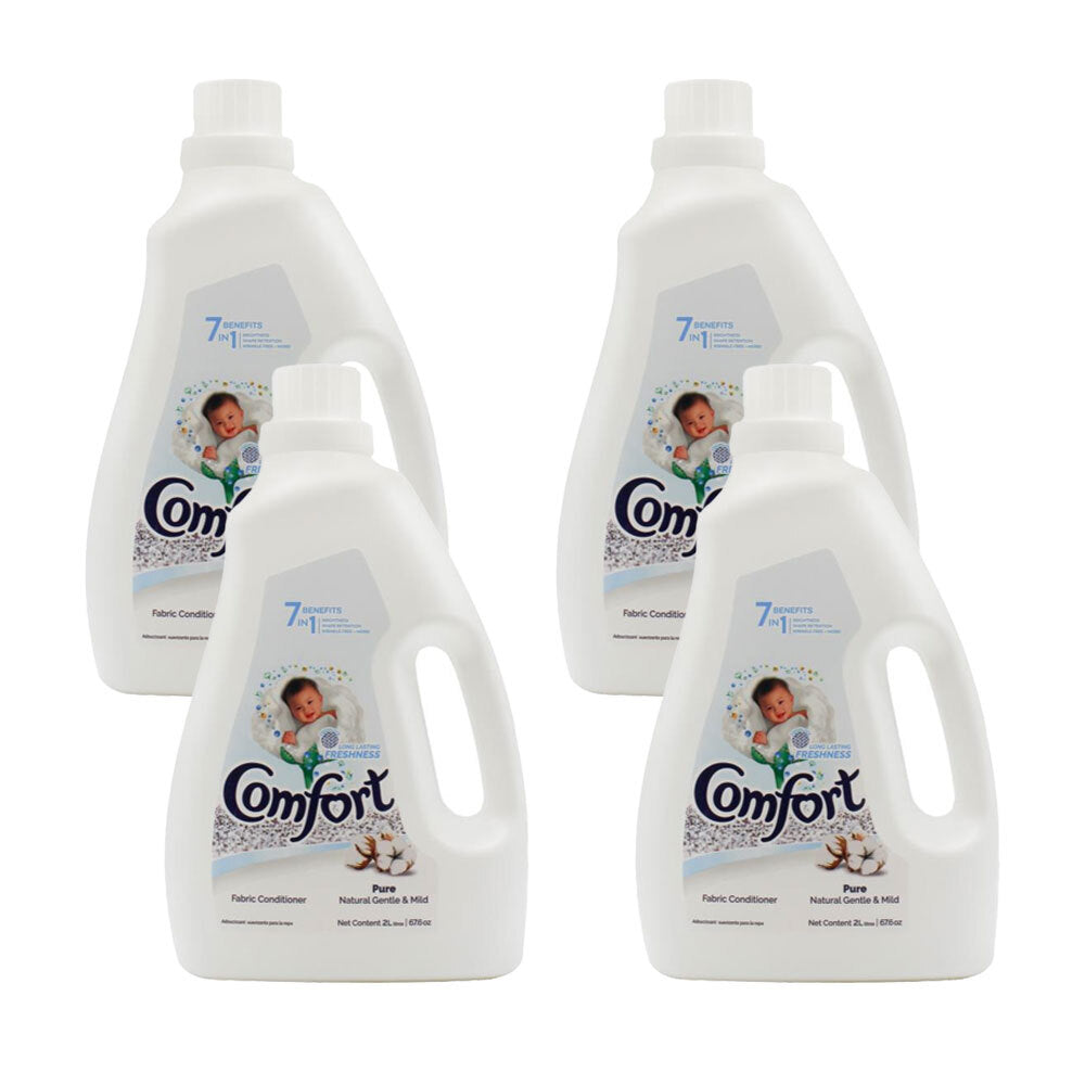4PK Comfort Laundry Liquid Fabric Softener Conditioner - Pure 2L
