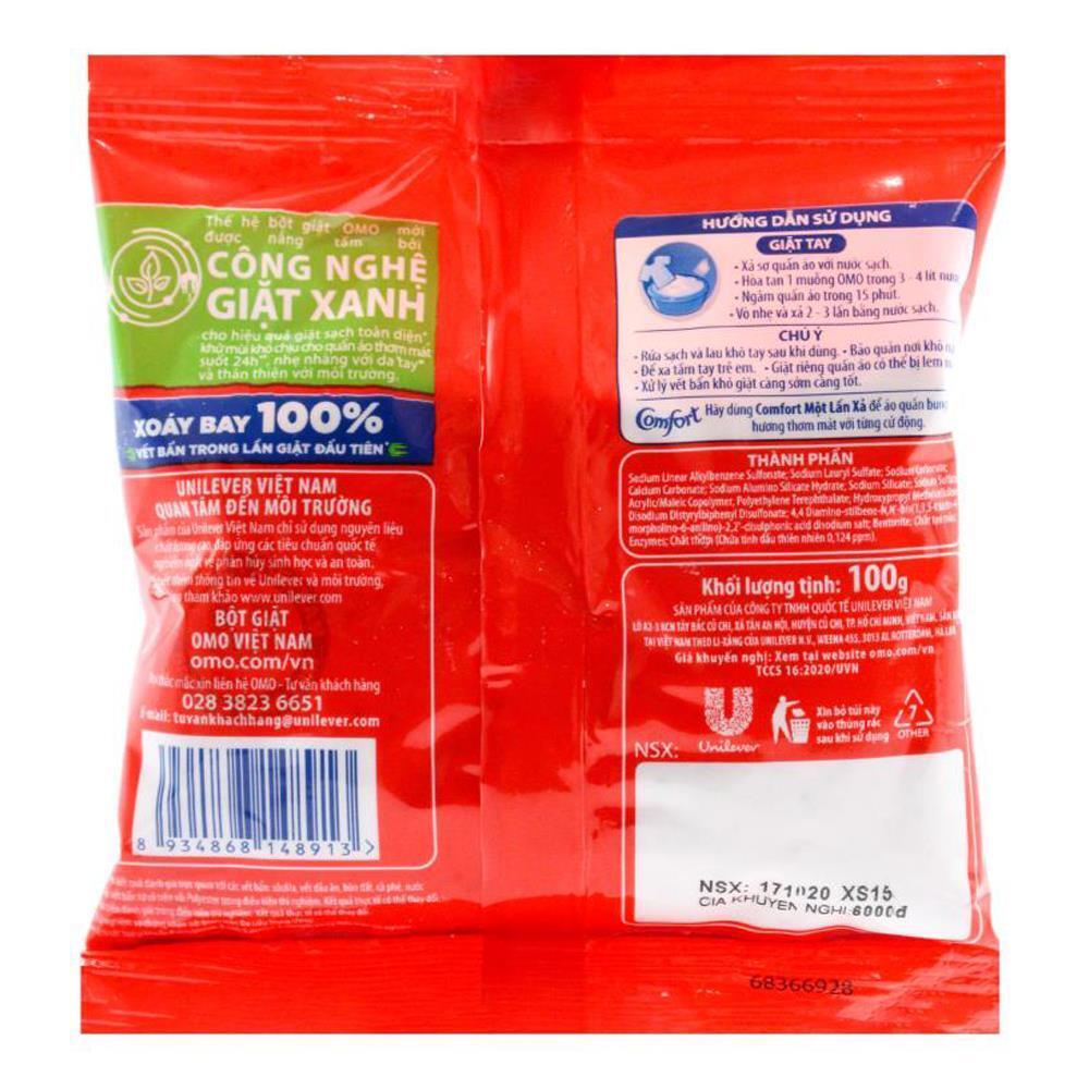 40PK Omo Laundry Powder Hand Wash Effective Stain Removal Formula 100g