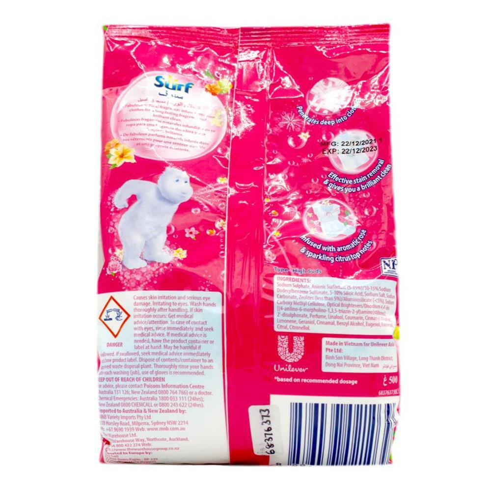 10PK Surf Laundry Washing Detergent Powder 500g - Rose Fresh