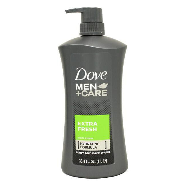 12PK Dove Men +Care Extra Fresh Body & Face Wash 1L For Dry Skin