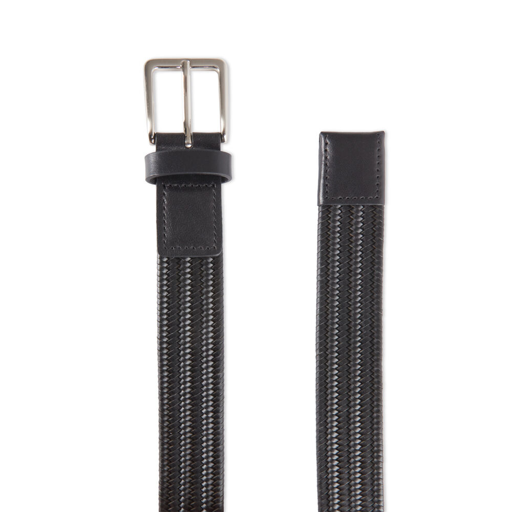 Van Heusan Veg Leather Woven Performance Stretch Belt Size 36 - Black — image 3