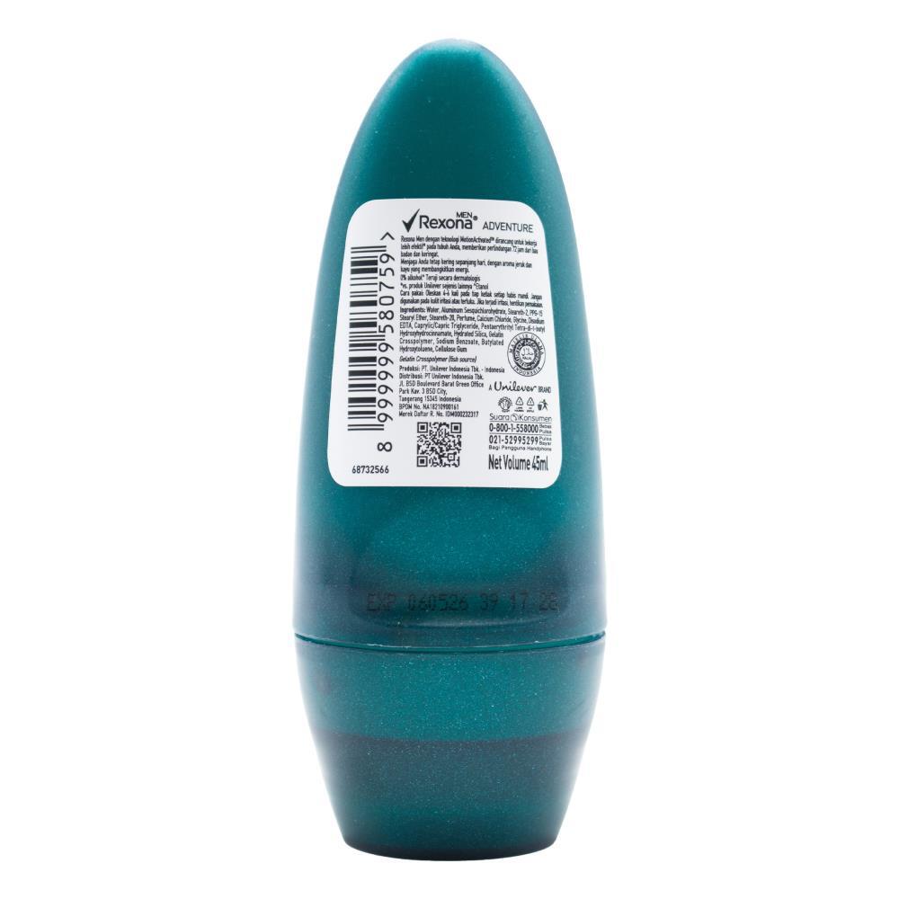 12PK Rexona Men 45ml Antiperspirant Roll On Deodorant Adventure