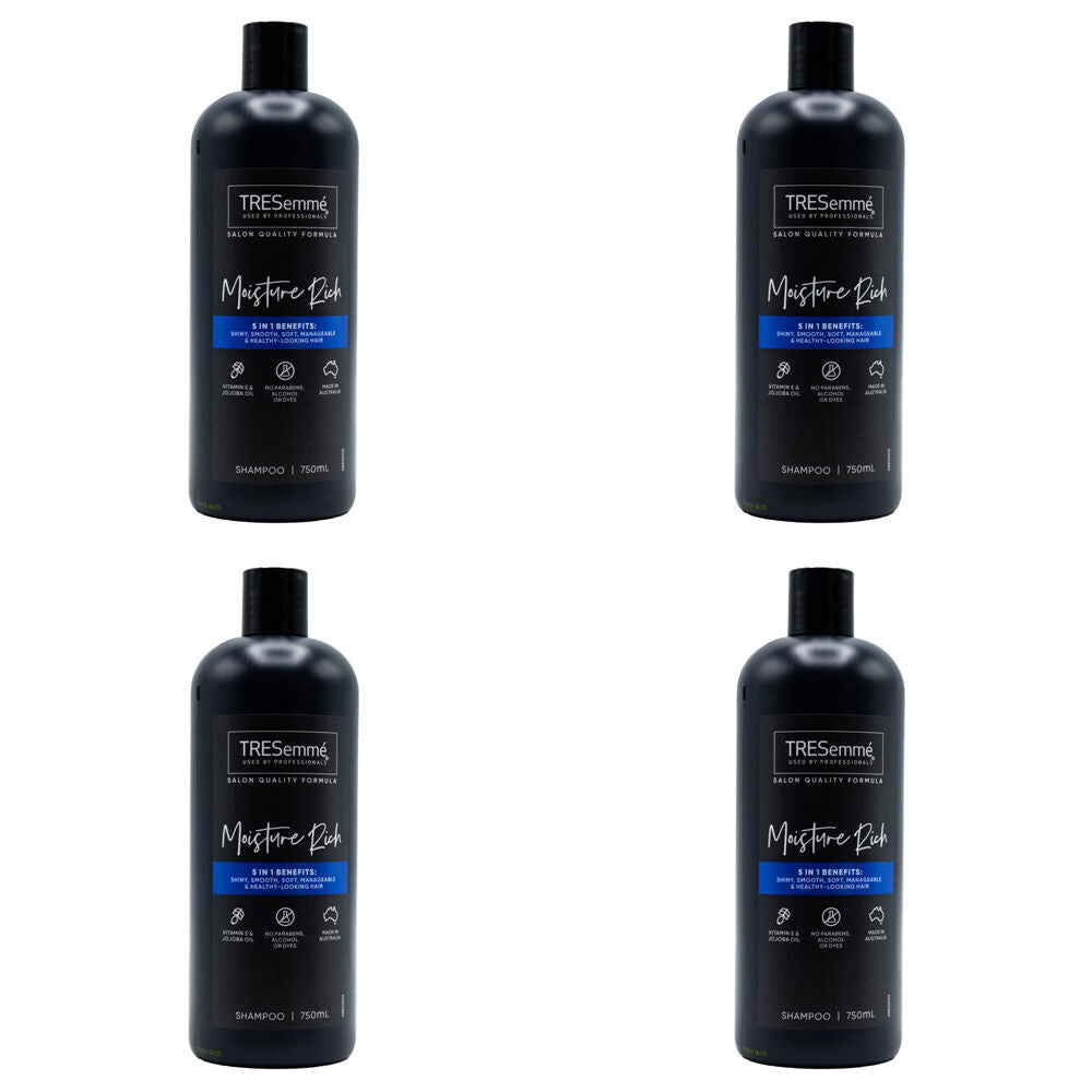 4PK Tresemme 750ml Hair Care Shampoo Moisture Rich w/ Jojoba Oil