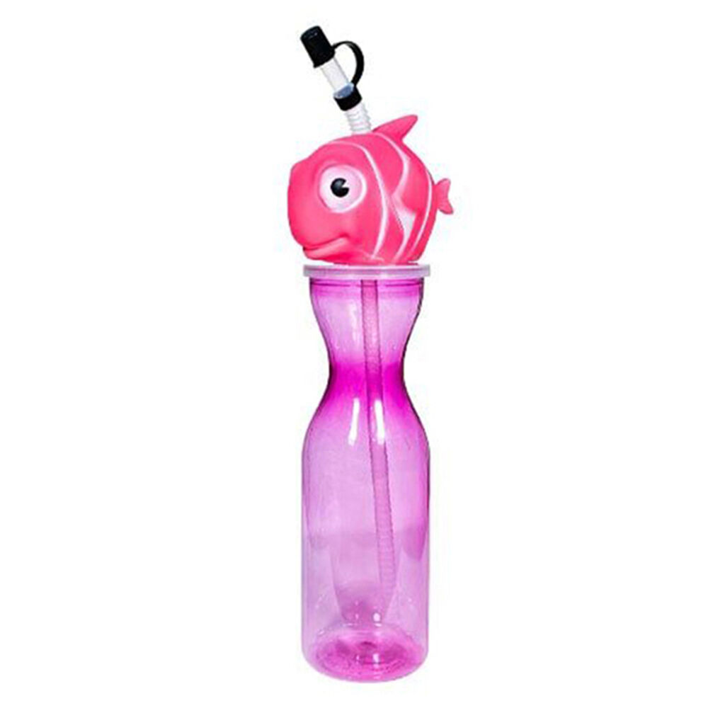 4PK Splash Water Bottle Animal Children Drink Container w/ Straw 450ml Assorted — image 2
