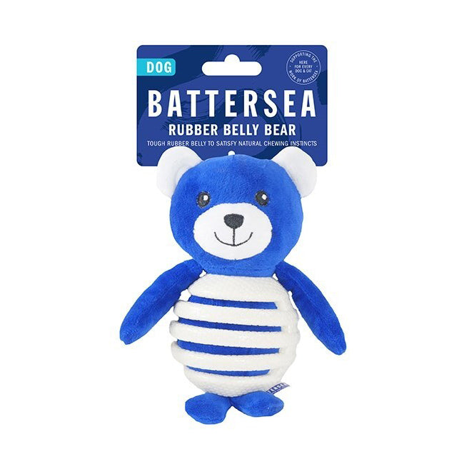 2PK Rosewood Battersea 21cm Rubber Belly Bear Soft Plush Pet Dog Fetch Fun Play Toy
