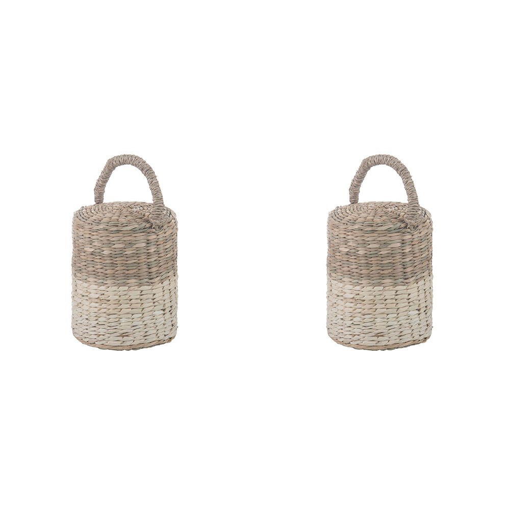 2PK Ladelle Hanoi Woven Seagrass Cylinder Floor Door Bumper/Stopper Durable Cream