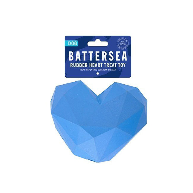 2PK Rosewood Battersea Rubber Heart Treat Dispensing Pet Dog Interactive Toy Blue
