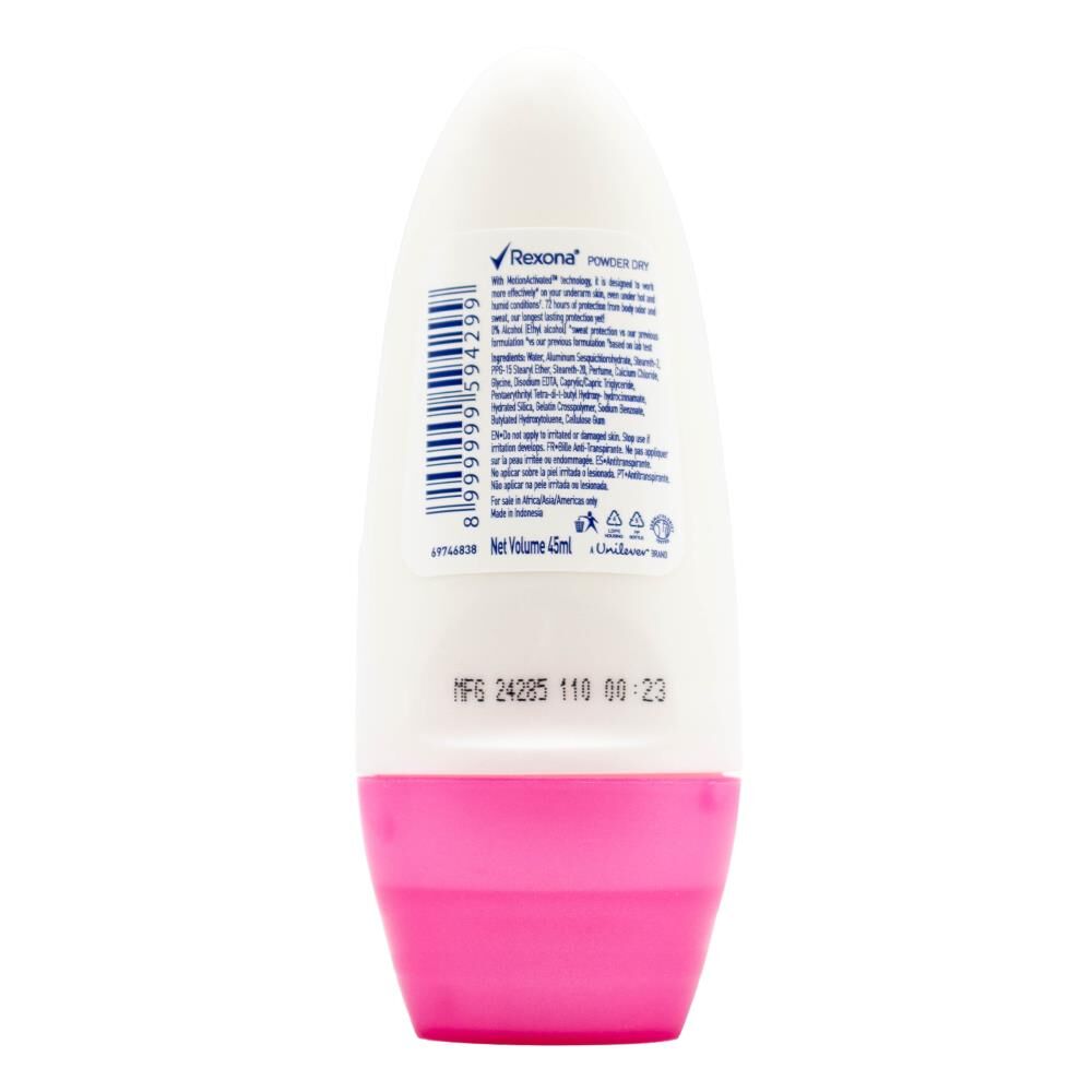 12PK Rexona 45ml Roll On Deodorant Motion Activated Powder Dry