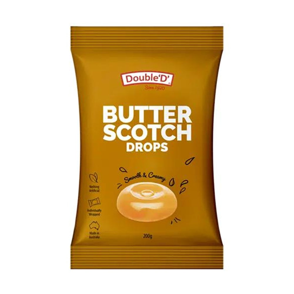 24PK DoubleD Individually Wrapped Butterscotch Drops Candy/Confectionery 200g — image 2