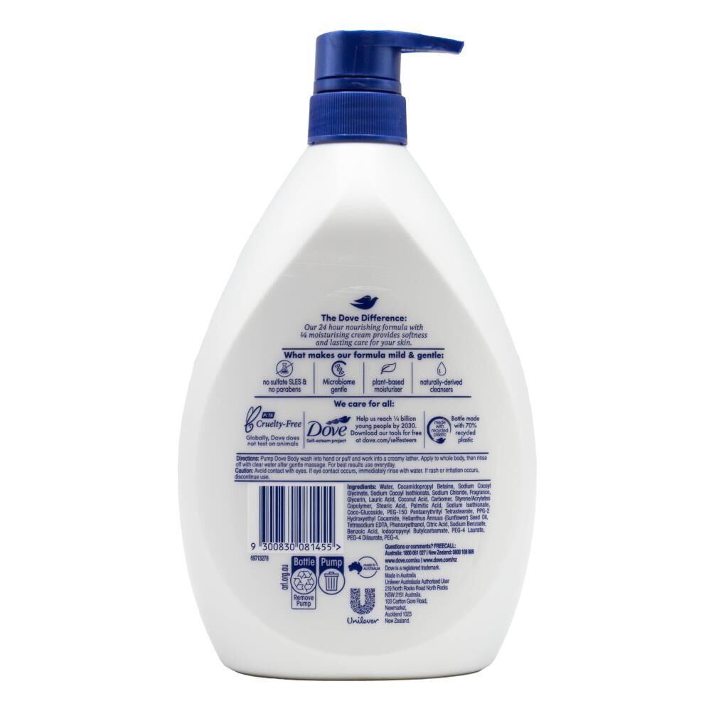 3PK Dove Triple Moisturising Bodywash 24 Hour Nourishment 900ml - White