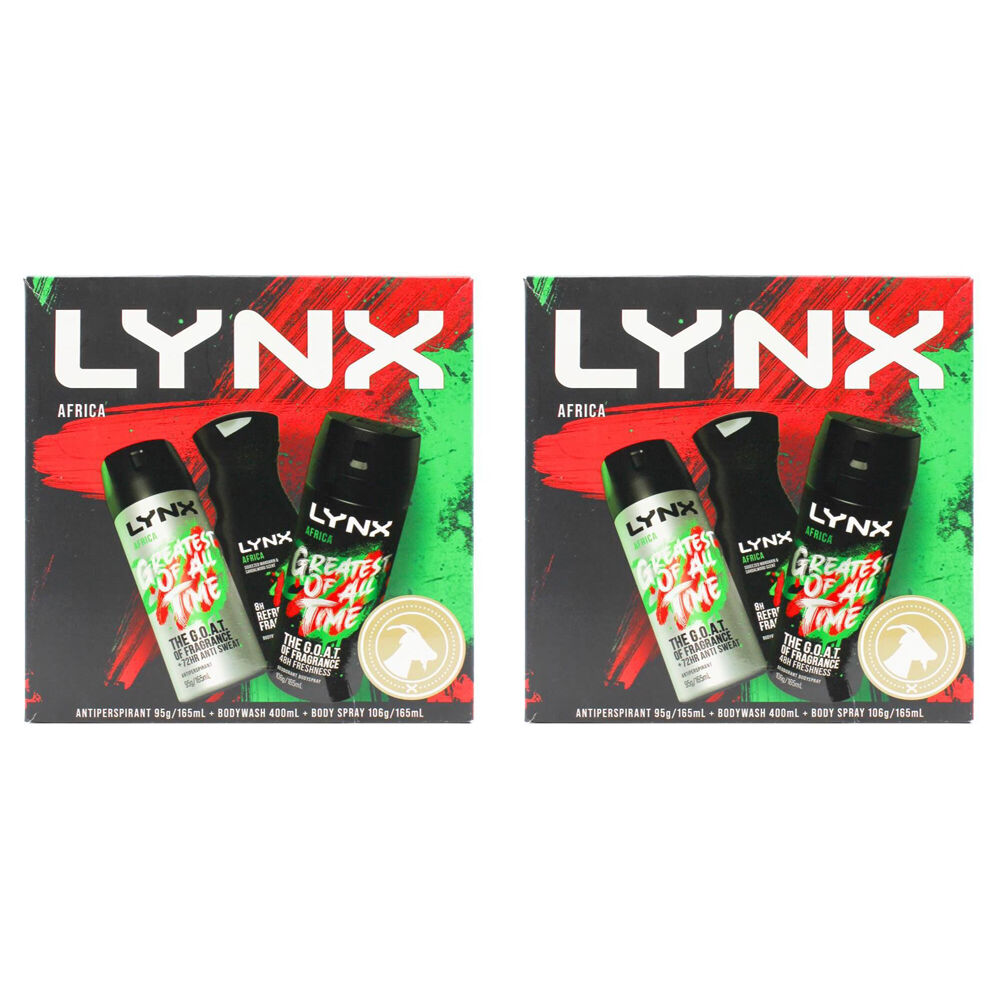 6pc Lynx 400ml Africa Antiperspirant/Bodywash/Body Spray Gift Pack