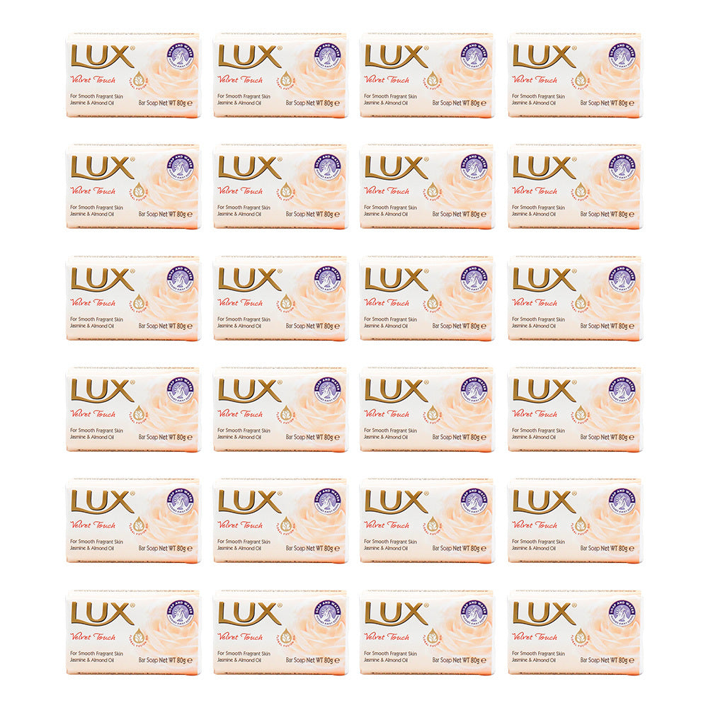24PK Lux 80g Bar Soap Jasmine & Almond Oil - Velvet Touch