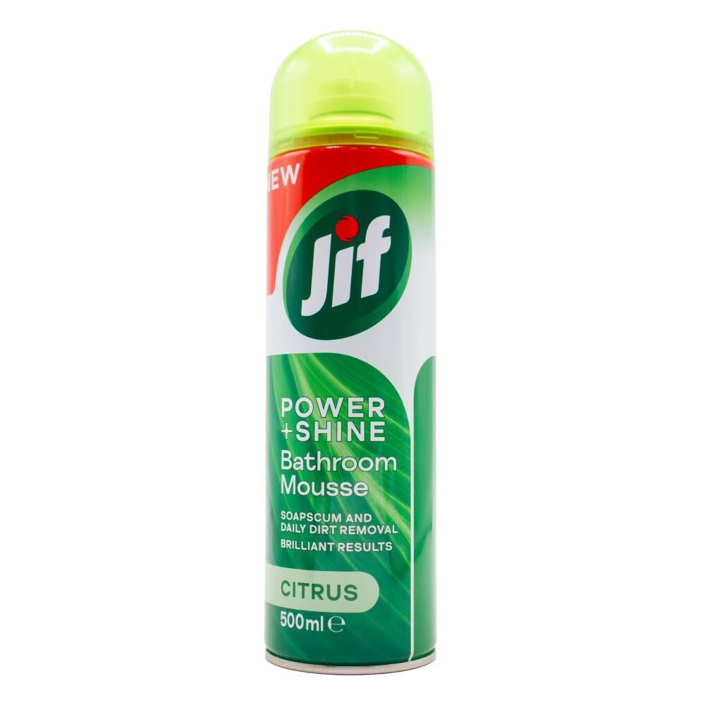 12PK Jif 500ml Bathroom Power & Shine Mousse Surface Cleaner