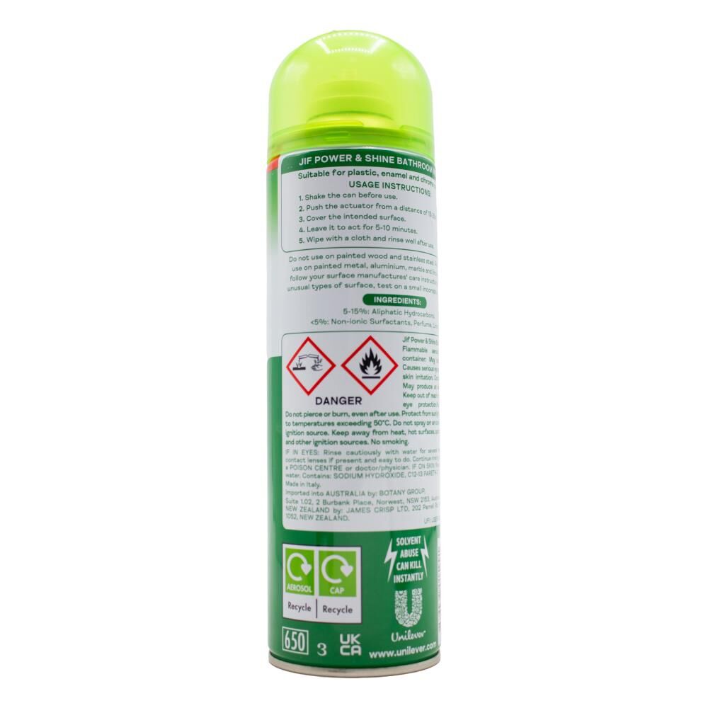 12PK Jif 500ml Bathroom Power & Shine Mousse Surface Cleaner