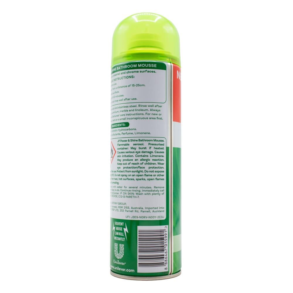 12PK Jif 500ml Bathroom Power & Shine Mousse Surface Cleaner