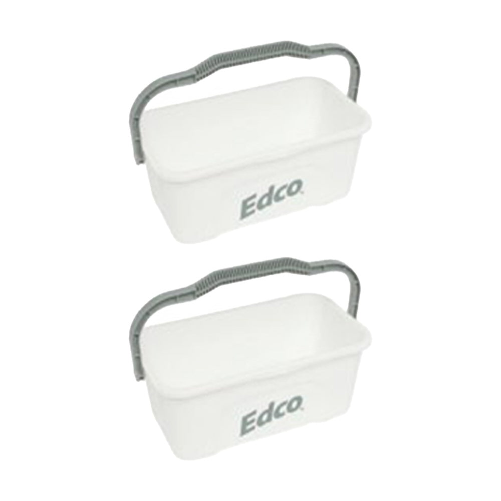 2PK Edco All-Purpose Mop and Squeegee Bucket W/ Durable Handle White 11L