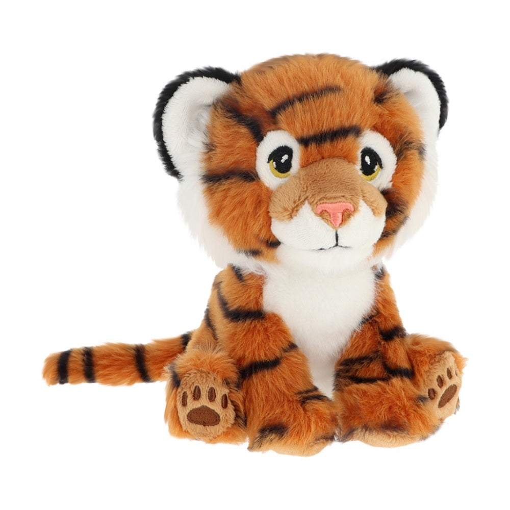 Keeleco 100% Recycled Material Weighted Delux 14cm Animal Plush Toy Tiger