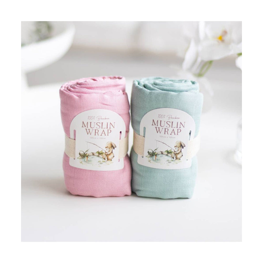Tiny Wonders Bamboo Muslin Wrap Soft Baby Blanket & Swaddle Sage 105x105cm — image 2