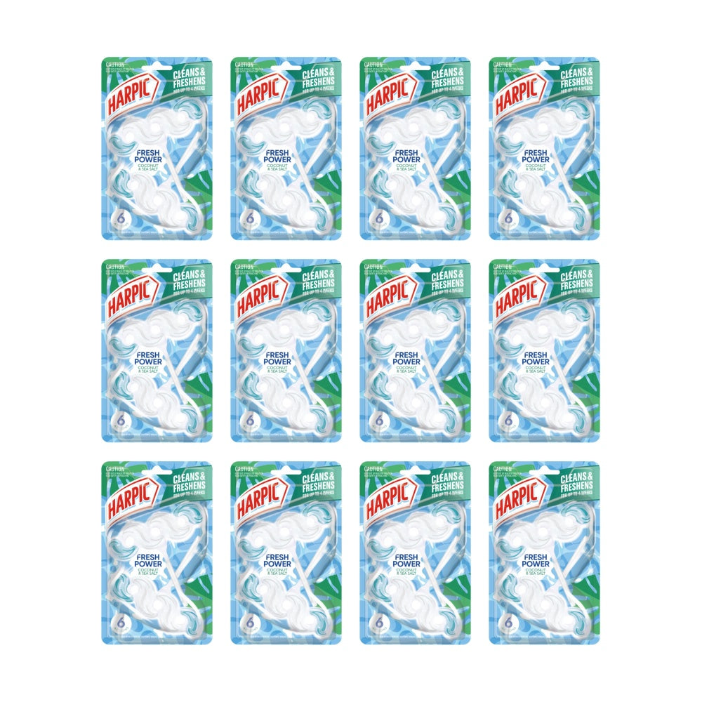 12x 2pc Harpic Toilet Cleaner Fresh Power W/ 6 Actions Coconut & Sea Salt