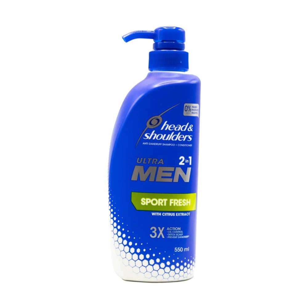 3PK Head And Shoulders 2 In 1 Shampoo Conditioner Ultra Men Sport Fresh 550ml — image 2