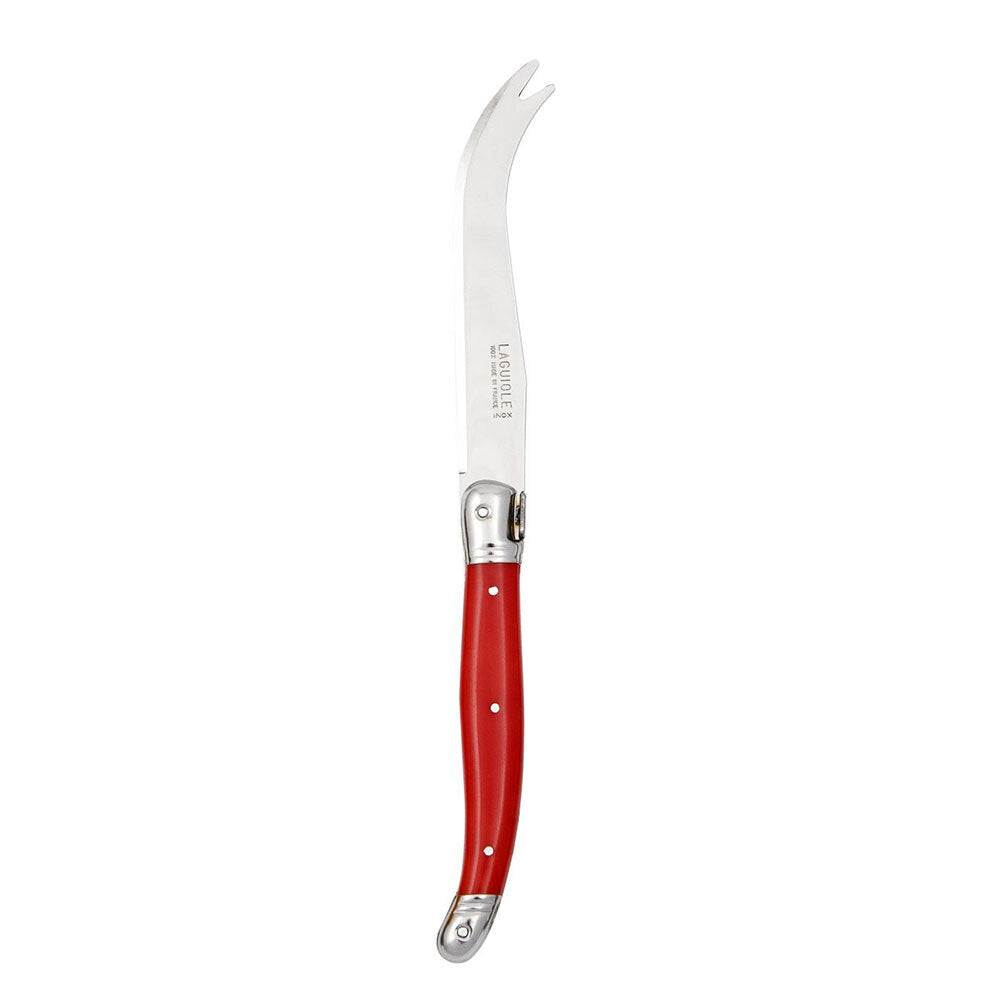2pc Andre Verdier Laguiole Debutant Cheese Knife Red