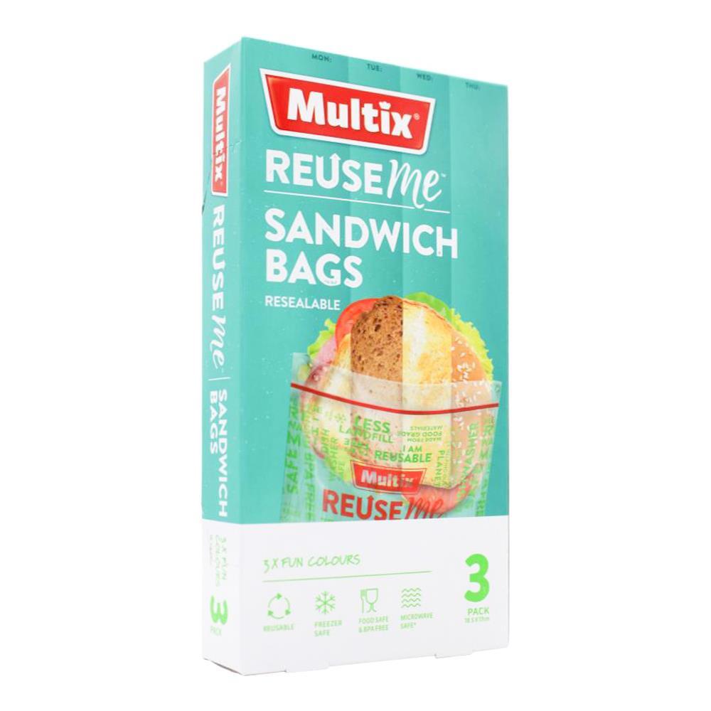 21pc Multix ReuseMe Resealable Sandwich Bags Clear 18.5x17cm