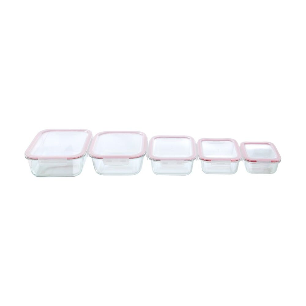 12PK Lemon and Lime Yorkshire Glass Rectangle Clip Seal Container 1L Food Safe