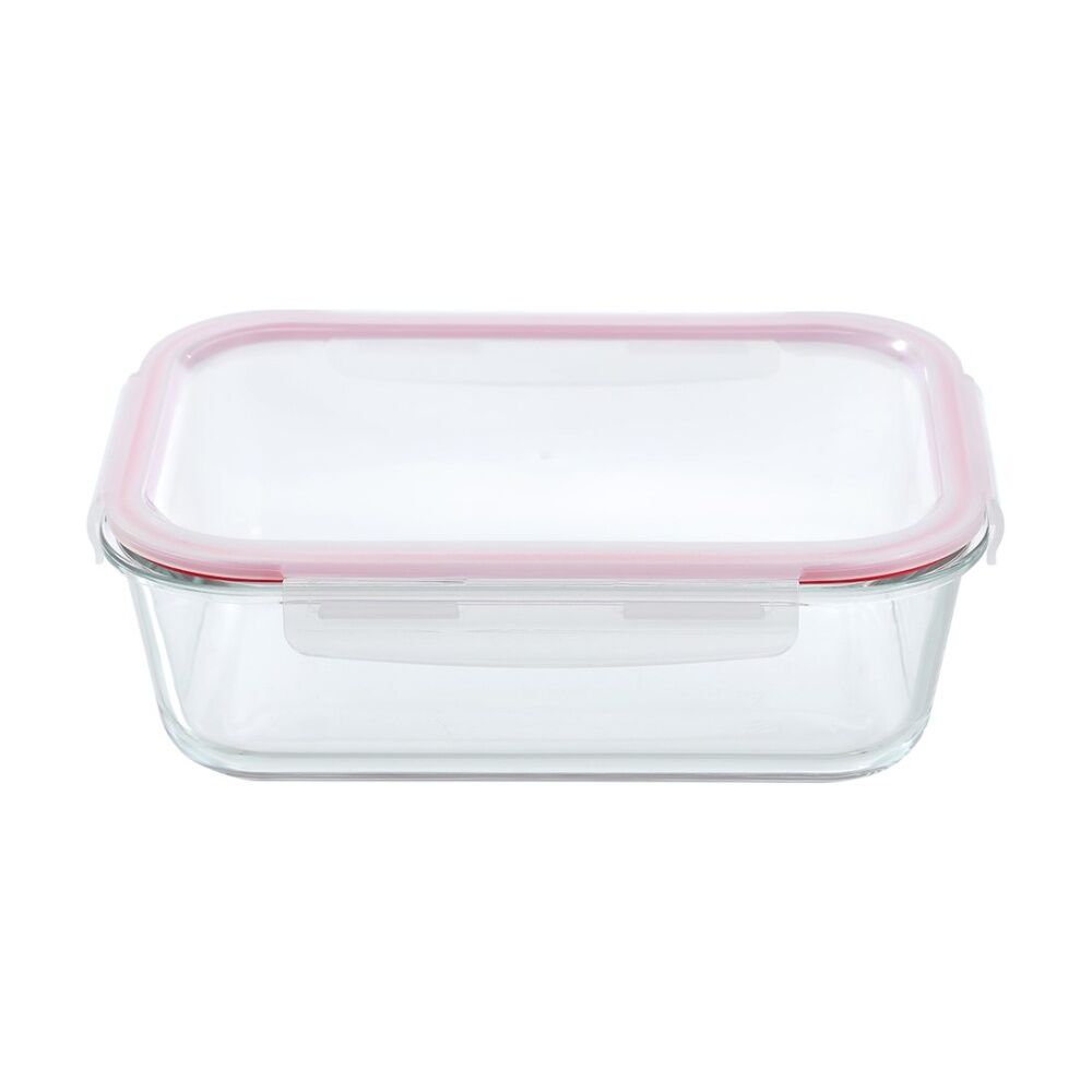 4PK Lemon and Lime Yorkshire Glass Rectangle Clip Seal Container 2.7L Food Safe