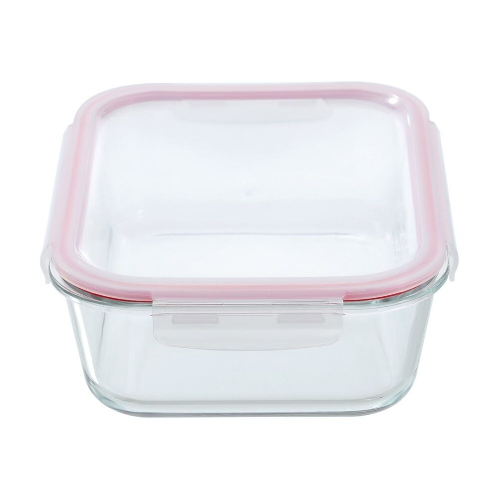 4PK Lemon and Lime Yorkshire Glass Rectangle Clip Seal Container 2.7L Food Safe