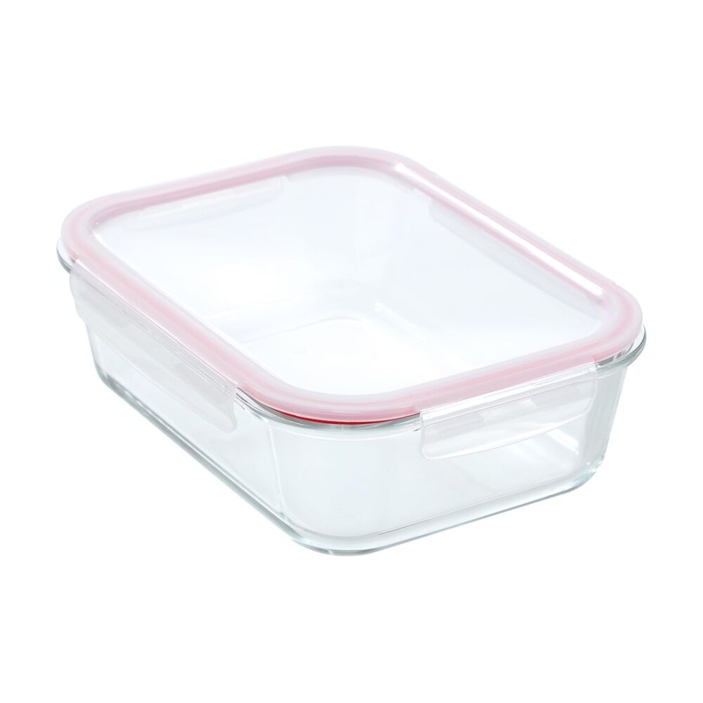 4PK Lemon and Lime Yorkshire Glass Rectangle Clip Seal Container 2.7L Food Safe