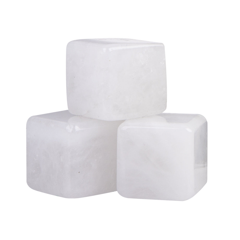 2x 6pc Bartender White Jade Gin Stones Set w/ Velvet Pouch