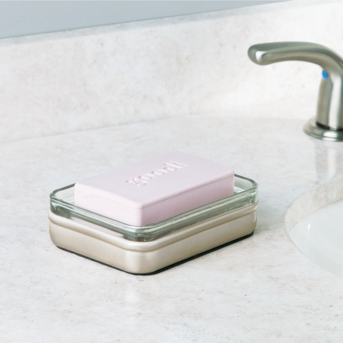 2PK iDesign Hamilton Soap Bar Dish Satin 12.4x12.7x4.4cm