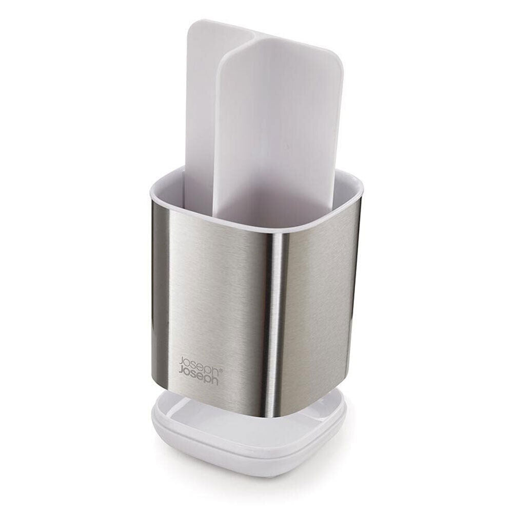 2PK Joseph Joseph EasyStore Steel Toothbrush Caddy - White/Silver