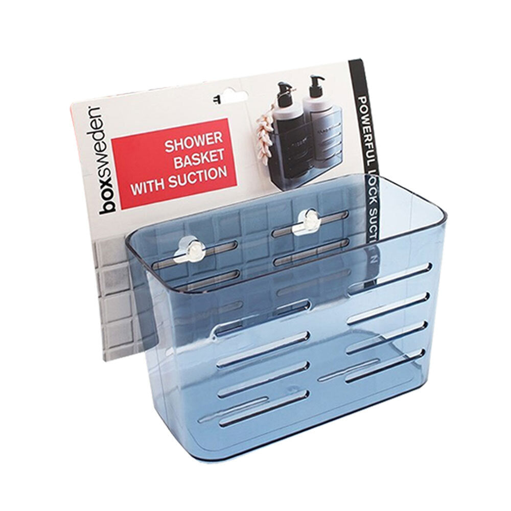 3PK Boxsweden Suction Bathroom Basket 18.5X9X12cm Assorted