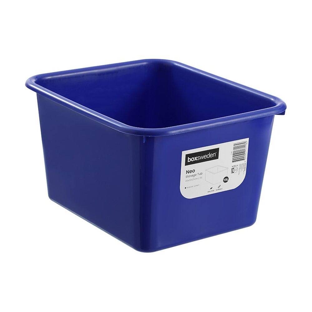10PK Boxsweden Neo Storage Tub 15L 36x30x21cm Home Organisation Assorted