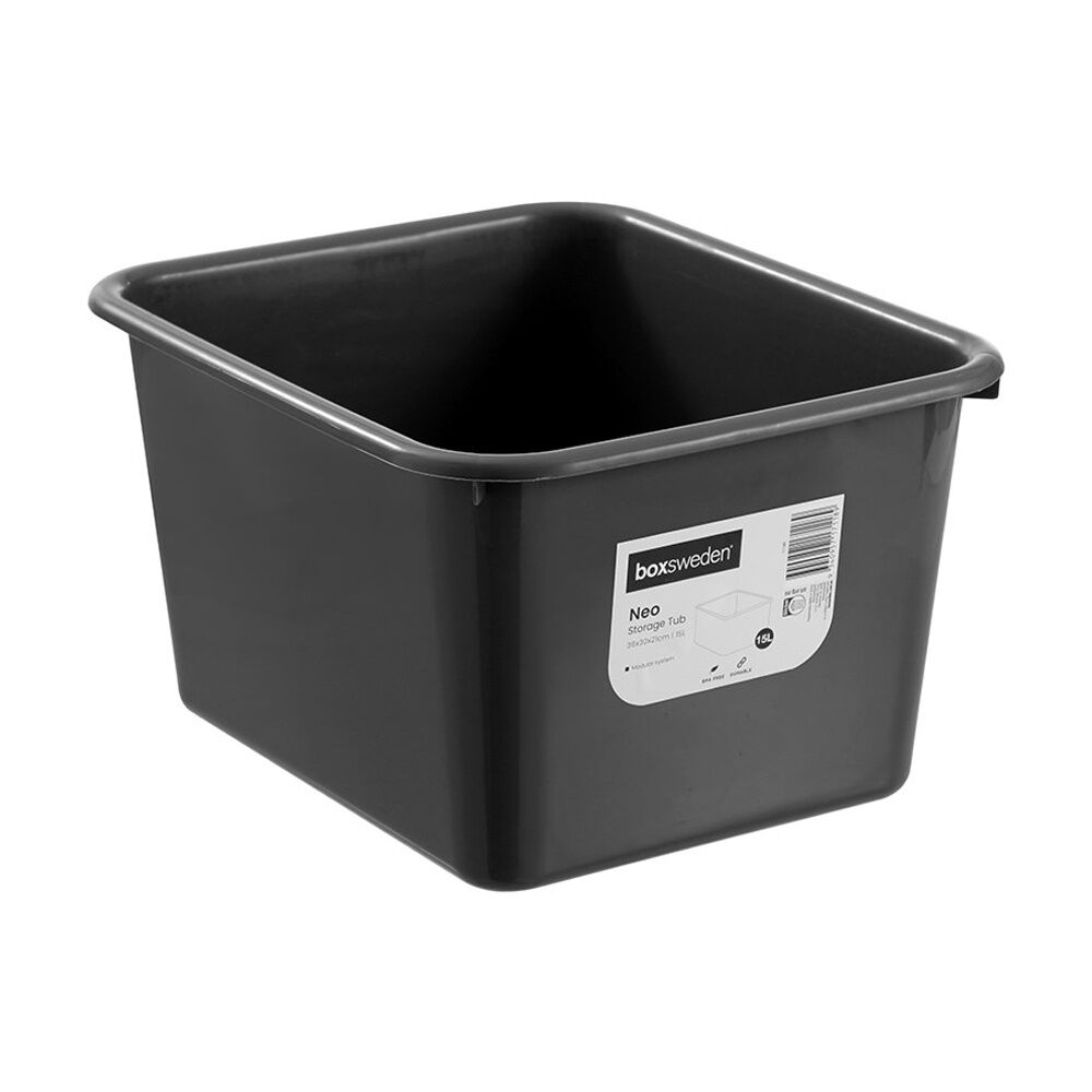 10PK Boxsweden Neo Storage Tub 15L 36x30x21cm Home Organisation Assorted