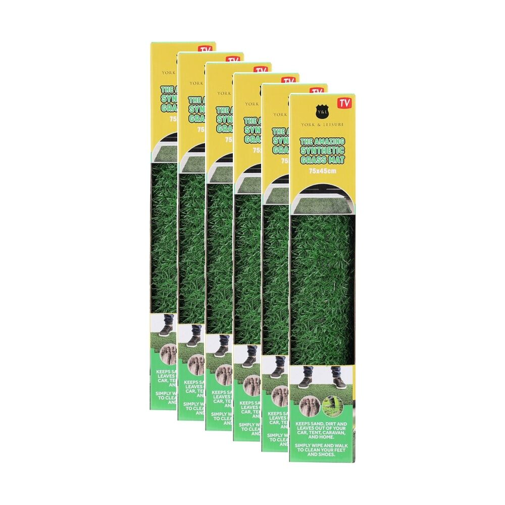 6PK Boxsweden The Amazing Synthetic Grass Mat 75x45cm Easy To Clean Versatile