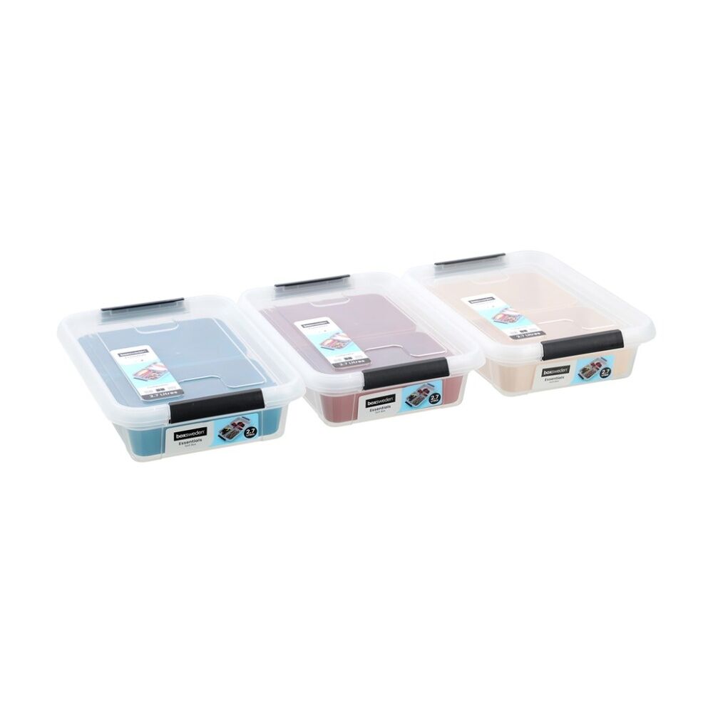 12PK Boxsweden Essentials Sort Box 2.7L Incl Trays Home Organisation Assorted