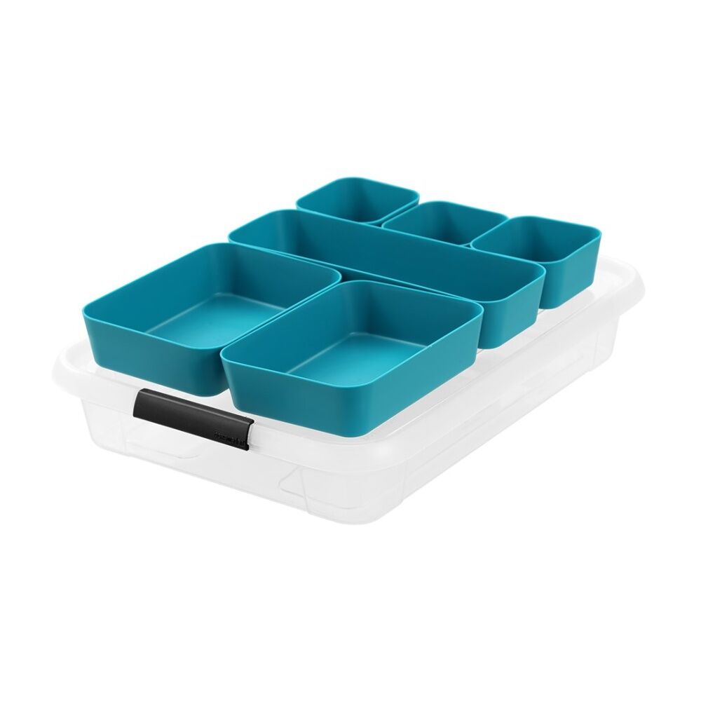 6PK Boxsweden Essentials Sort Box 5.7L Incl Trays Home Organisation Assorted