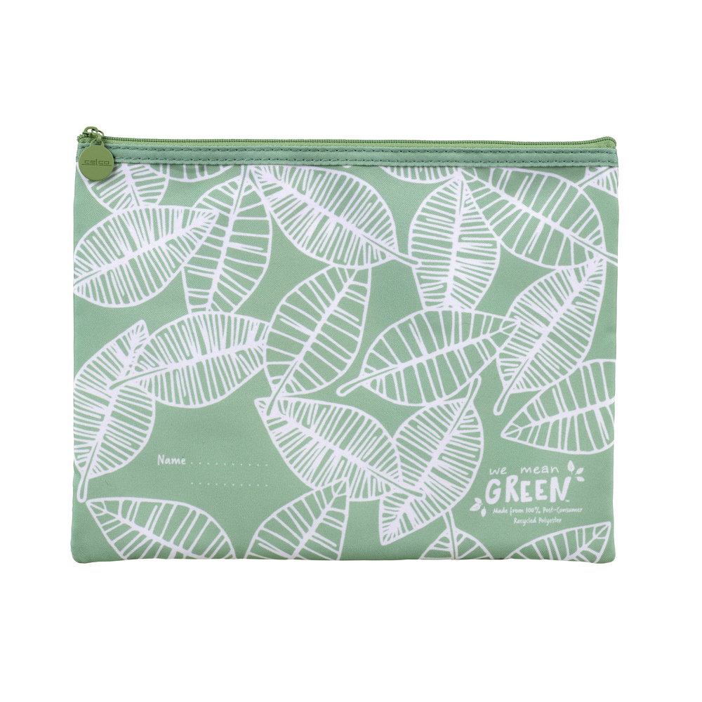 4PK Celco We Mean Green Enviro Recycled Pencil Cases Assorted