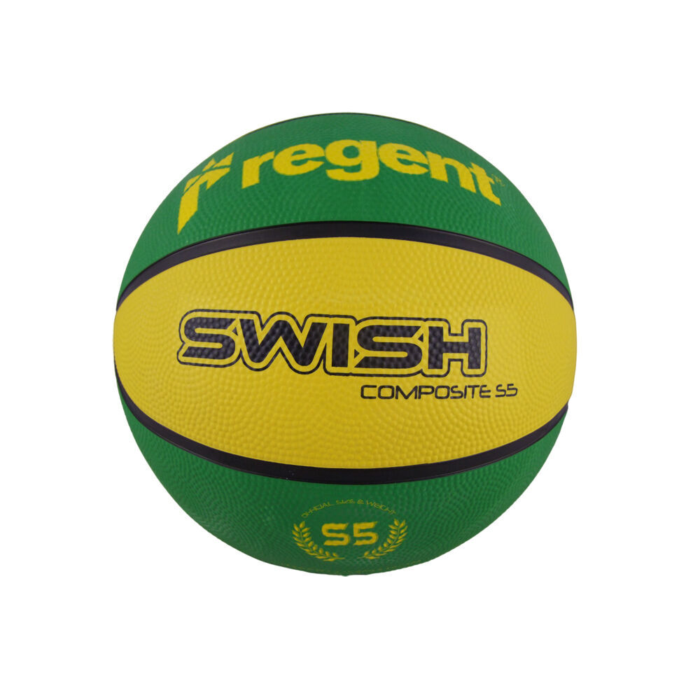 2PK Regent Swish Indoor/Outdoor Rubber Basketball Size 5 Green/Yellow