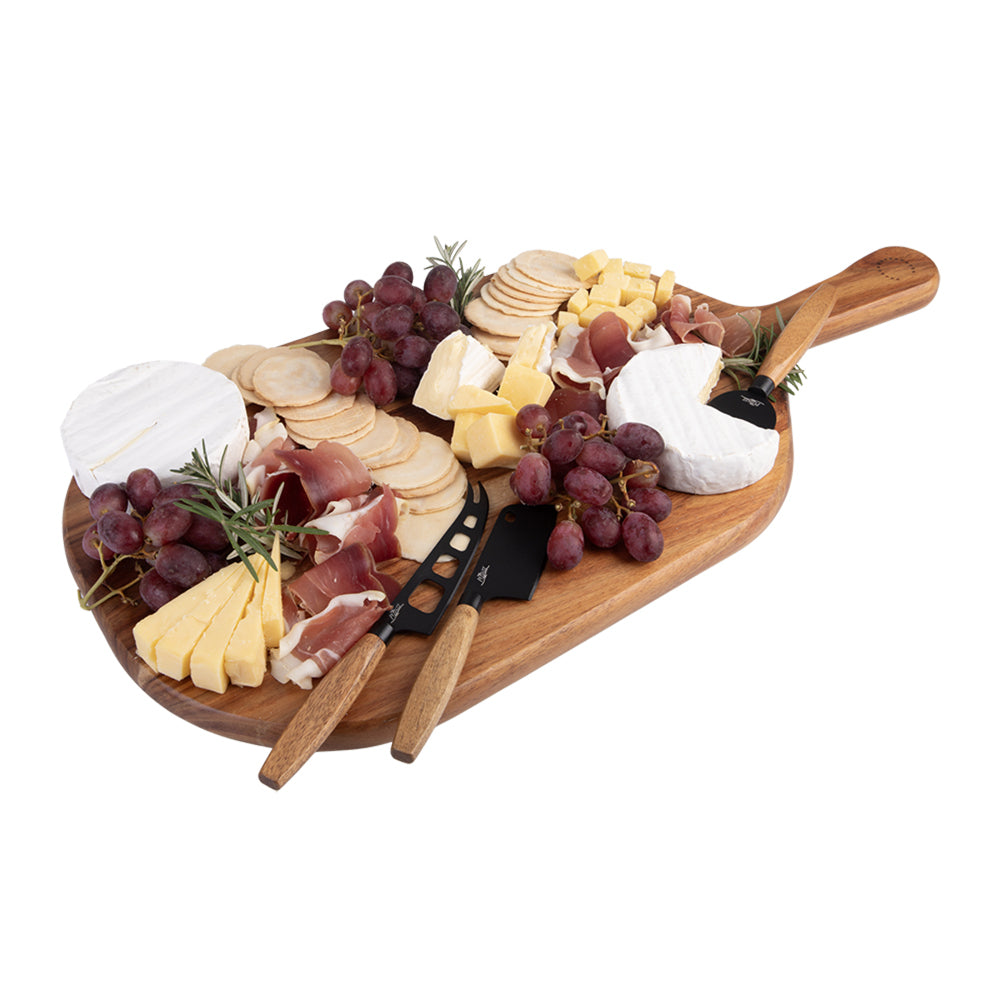 6pc Pizzazz Non-Stick Stainless Steel Cheese Knives w/ Wood Handle Set
