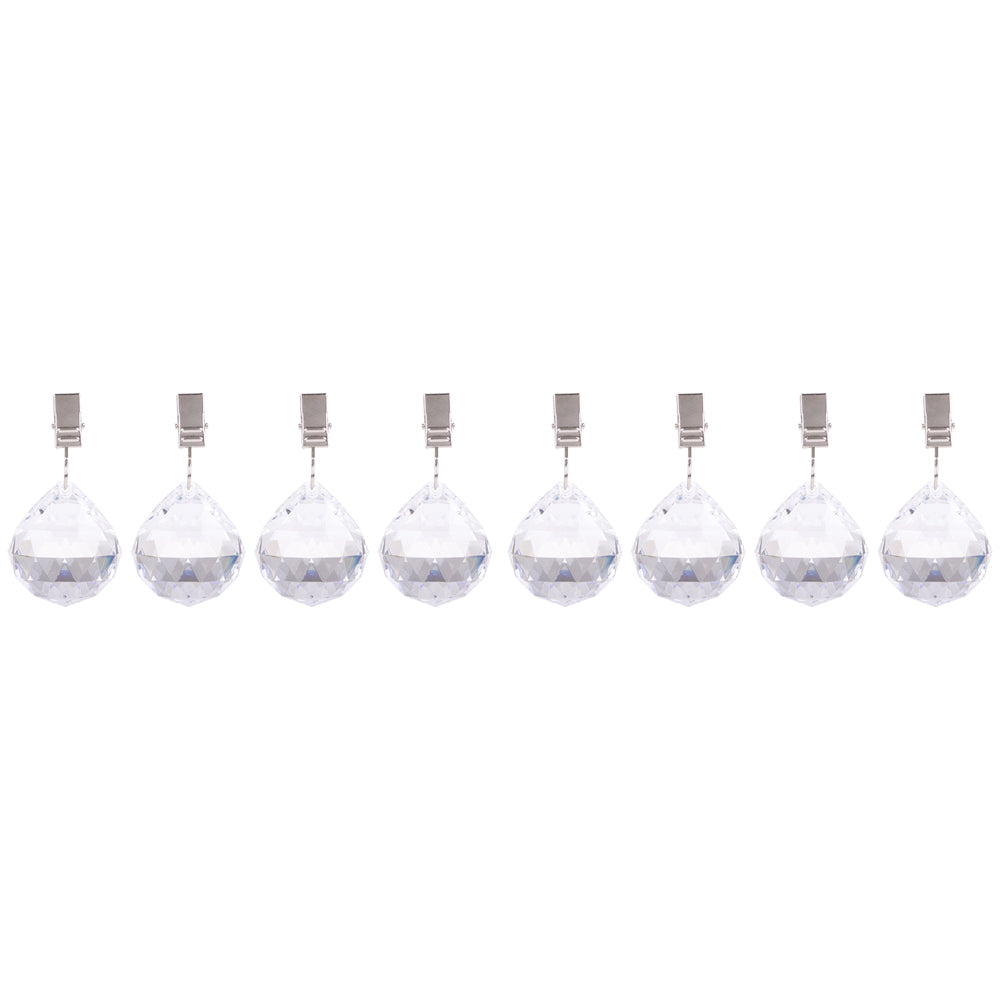 8pc Pizzazz Acrylic Crystal Tablecloth Weights Set - Clear