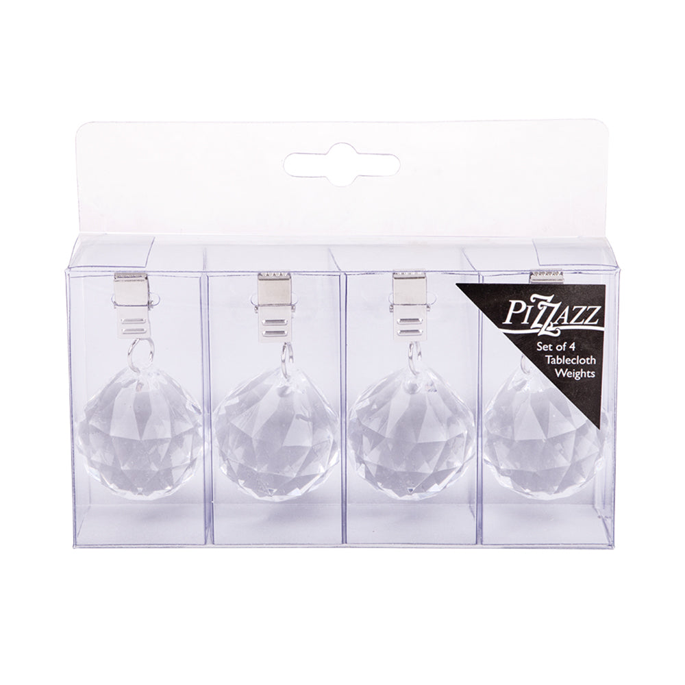 8pc Pizzazz Acrylic Crystal Tablecloth Weights Set - Clear