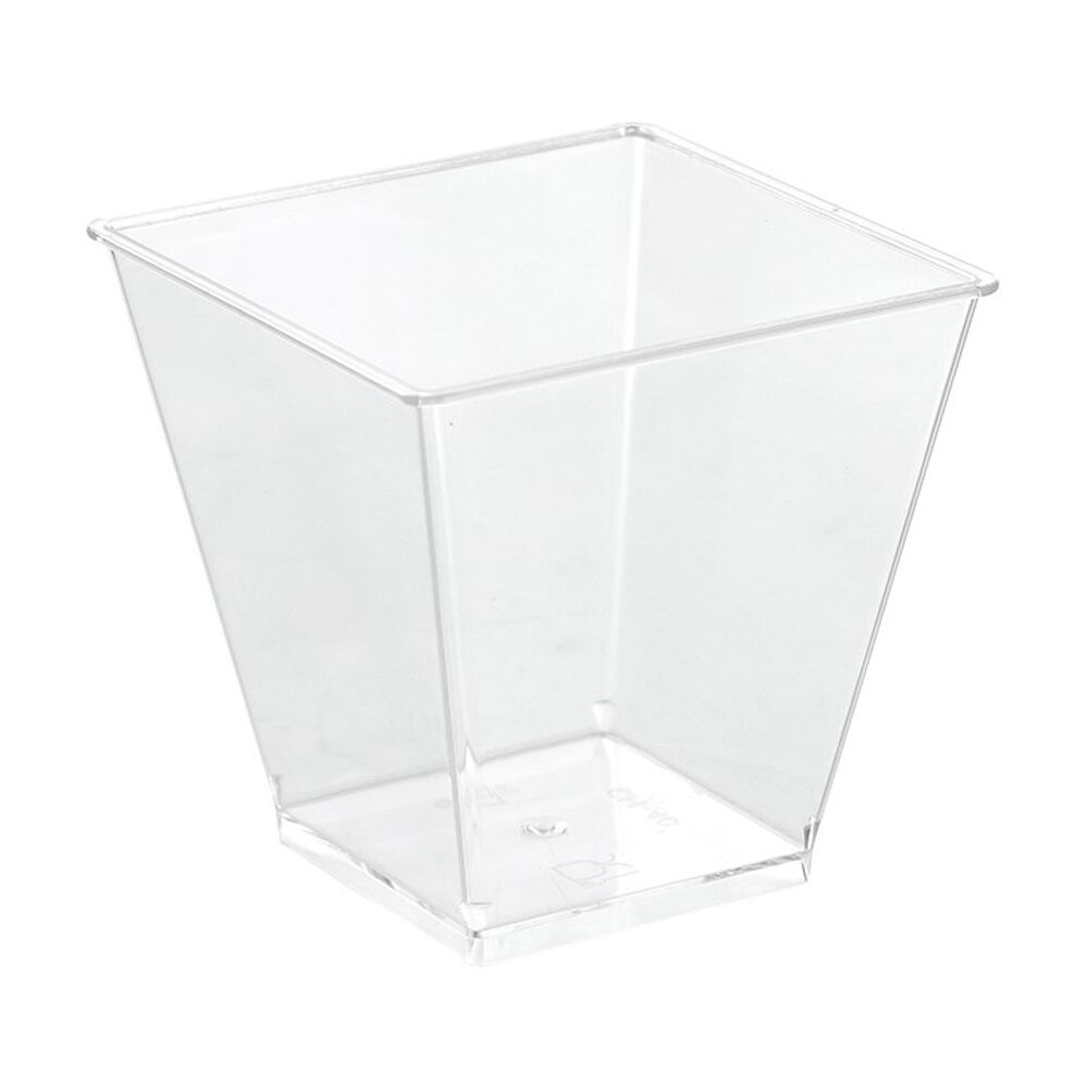 24x 8pc Lemon and Lime Mini Luxe Square Dessert Cup 220ml Reusable Cups