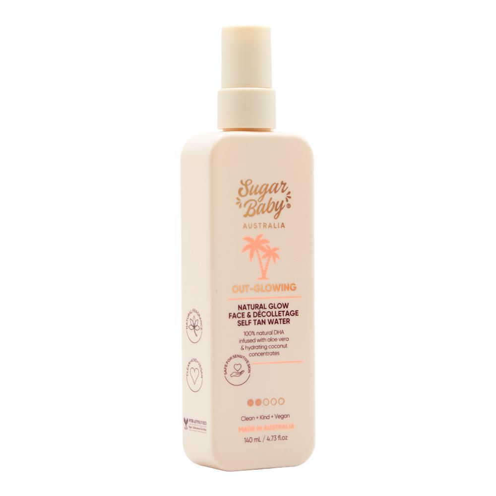 12PK Sugar Baby Out Glowing 140ml Natural Glow Face & Decolletage Self Tan Water