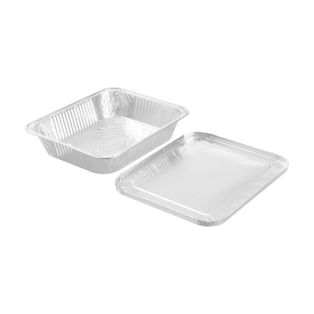 5x 5pc Lemon and Lime Foil Tray With Lid 32x26x6.5cm Kitchenware
