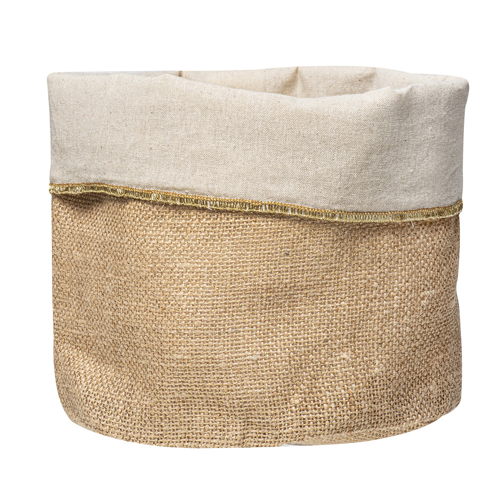 2PK Ladelle Starry Gold Lurex Weave Jute/Cotton Storage Basket 20.5x18x18cm